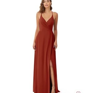 Burnt orange floor length dress